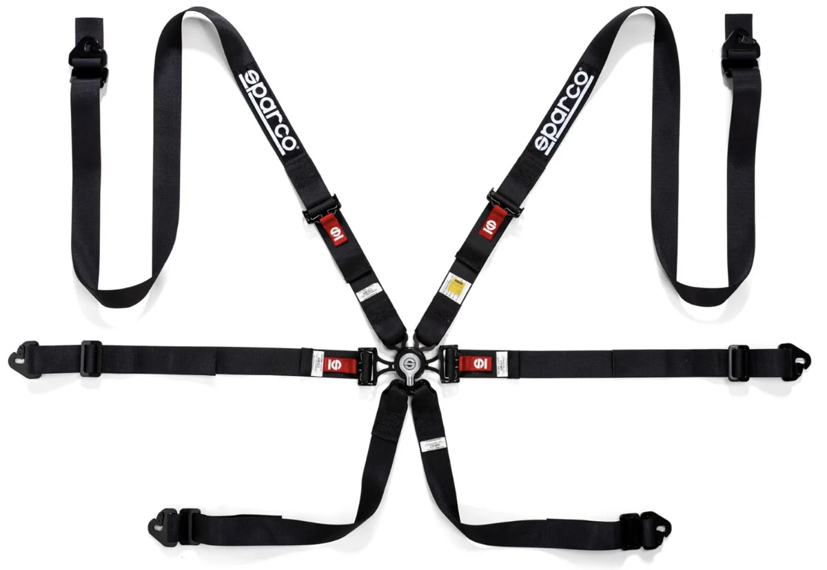 Sparco 6 Point Racing Harness 2" Steel (Pull Down) Sparco