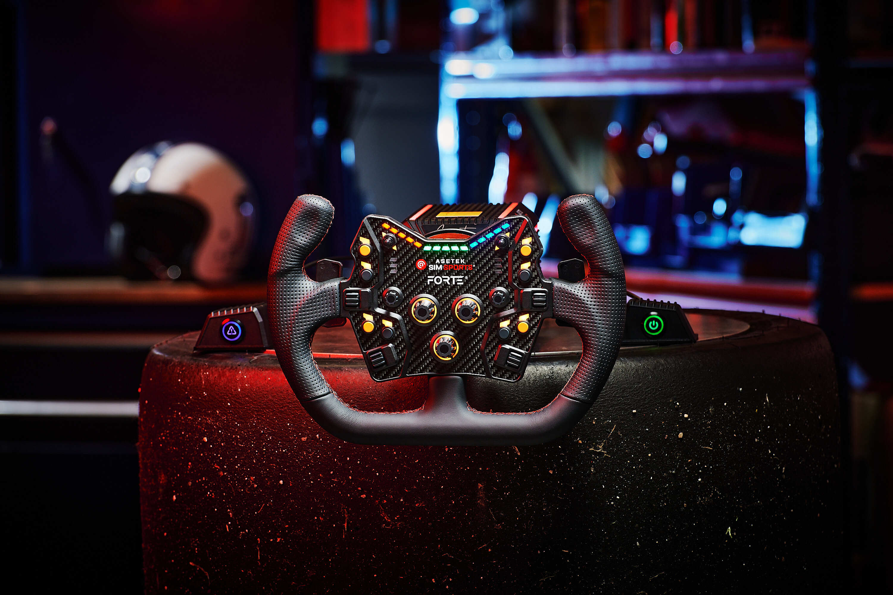 Asetek SimSports® Open D Black Leather Rim Asetek SimSports