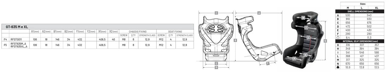Sabelt GT-635 Ferrari Challenge Racing Seat RRG SimRacing