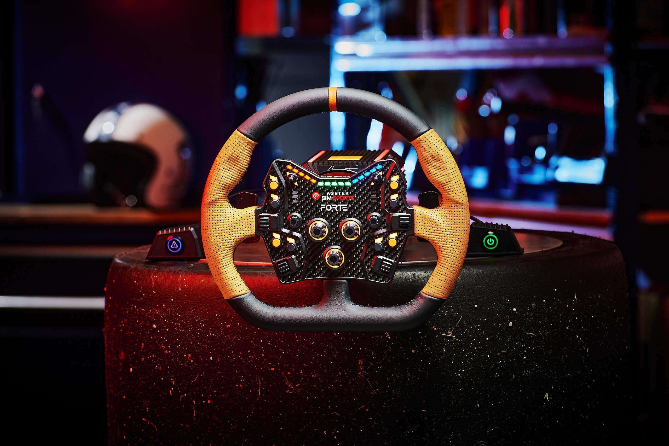 Asetek SimSports® Closed D Orange Leather Rim Asetek SimSports